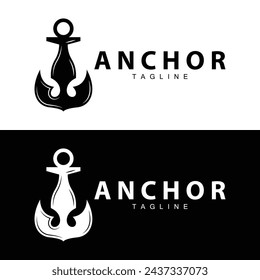 Sea ship vector icon symbol illustration simple sea anchor logo design