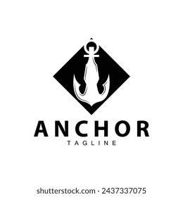 Sea ship vector icon symbol illustration simple sea anchor logo design