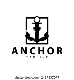 Sea ship vector icon symbol illustration simple sea anchor logo design