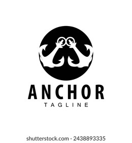 Sea ship vector icon symbol illustration simple sea anchor logo design