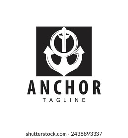 Sea ship vector icon symbol illustration simple sea anchor logo design