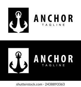 Sea ship vector icon symbol illustration simple sea anchor logo design