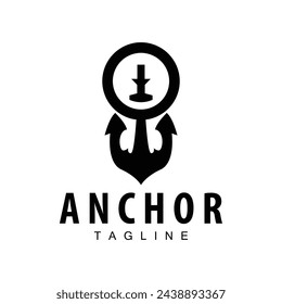 Sea ship vector icon symbol illustration simple sea anchor logo design