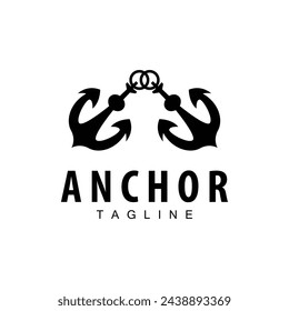 Sea ship vector icon symbol illustration simple sea anchor logo design