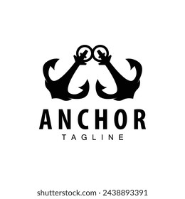 Sea ship vector icon symbol illustration simple sea anchor logo design