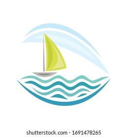 Sea and ship. Vector illustration