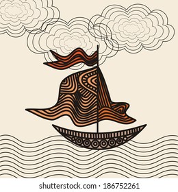 Sea ship vector illustration