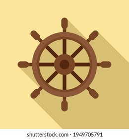 Sea ship wheel icon. Flat illustration of Sea ship wheel vector icon for web design