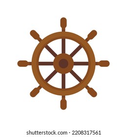 Seeschiff-Radsymbol. Flache Illustration von Sea Ship-Vektorsymbol einzeln auf weißem Hintergrund