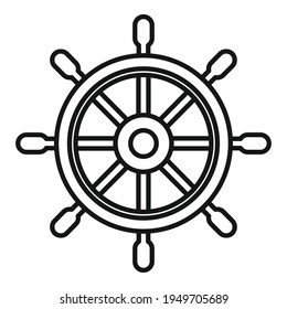 Sea ship wheel icon. Outline Sea ship wheel vector icon for web design isolated on white background