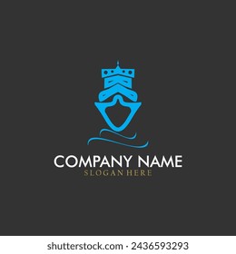 Seefracht-Logo. Schiff Vektor-Illustration.