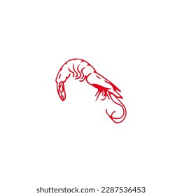 sea ​​red shrimp illustrator vector	
