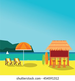 sea side and beach items , summer vacation, vector illustration, flat design