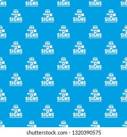 Sea signs pattern vector seamless blue repeat for any use