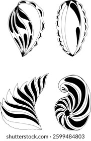 sea ​​shell silhouette for background or design decoration purposes