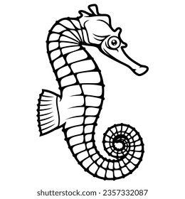 sea ​​horse silhouette isolated on white background