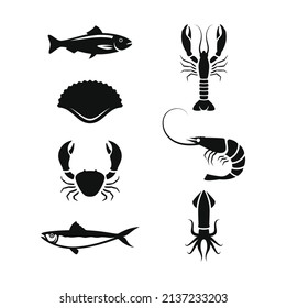 sea ​​food silhouette vector design
for logo icons