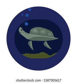Sea simple turtle Illustration Cilp Art vector