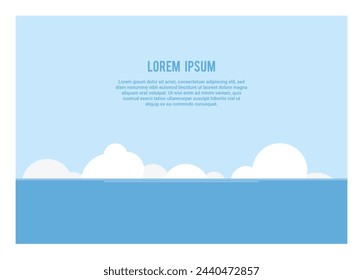 Sea and sky horizon. Simple flat illustration.