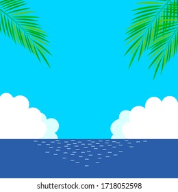 sea and sky in Summer simple illustration