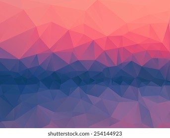 Sea, sky. Triangle background, vector polygon art, soft colored abstract illustration. Web mobile interface template. Travel corporate website design. Blurred. Landscape. Instagram style.