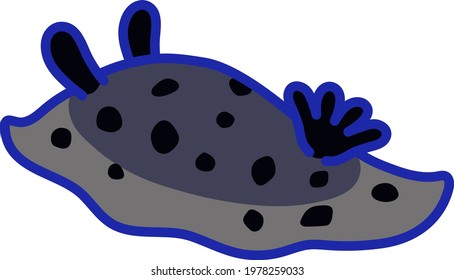 The sea slug gray in a white background