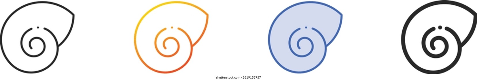 sea snail icon.Thin Linear, Gradient, Blue Stroke and bold Style Design Isolated On White Background