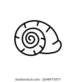 Sea Snail Spiral Shell Doodle Line Icon
