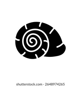 Sea Snail Spiral Shell Doodle Solid black Icon