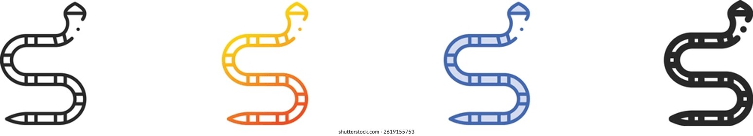 sea snake icon.Thin Linear, Gradient, Blue Stroke and bold Style Design Isolated On White Background