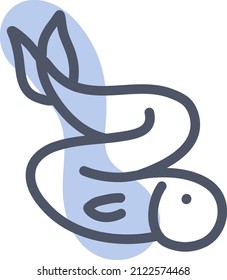 Sea snake, illustration, vector on a white background.