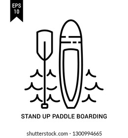 Sea sports icon: Stand up paddle boarding