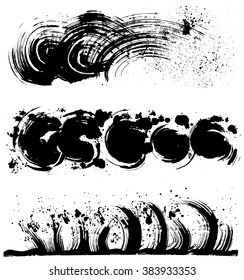 sea spray. brush stroke illustrations. hand drawn shapes.