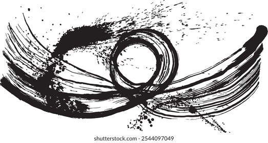 sea spray. brush stroke wave. hand drawn shape.