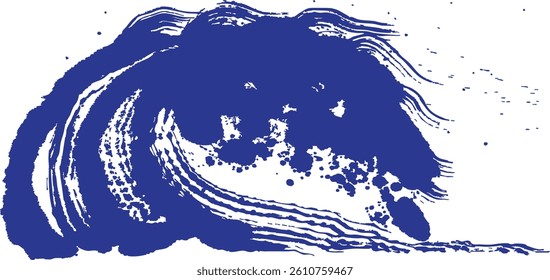 sea spray. brush stroke wave. hand drawn shape.