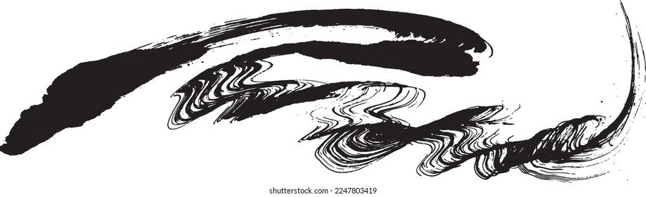 sea spray. ink art. brush stroke wave.