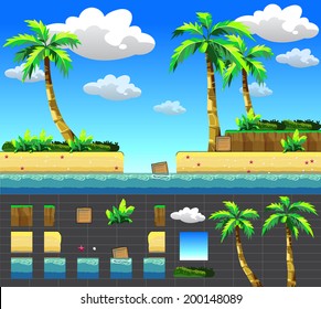 Sea stage.vector for games design