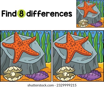 El animal Sea Star Encuentra Las Diferencias