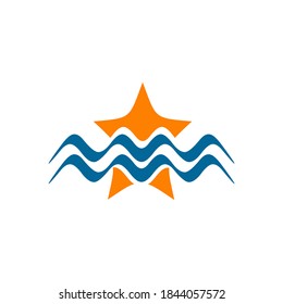 Sea star animal logo design vector template