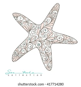 Sea star. Element from Sea boho collection. Vector illustration.