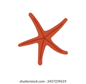 Estrella de mar, estrella de mar submarina marina, exótico invertebrado tropical océano animal, playa de verano ilustración de molusco aislado en fondo blanco Ilustración vectorial plana.