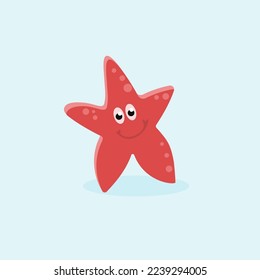vector de dibujos animados divertidos de estrella marina