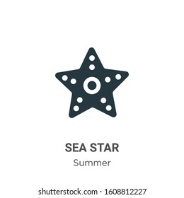 Sea star glyph icon vector on white background. Flat vector sea star icon symbol sign from modern summer collection for mobile concept and web apps design.
