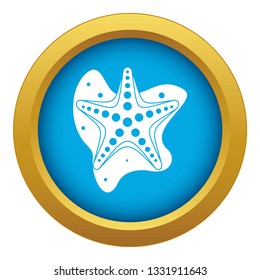 Sea star icon blue vector isolated on white background for any design