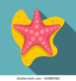 Sea star icon. Flat illustration of sea star vector icon for web