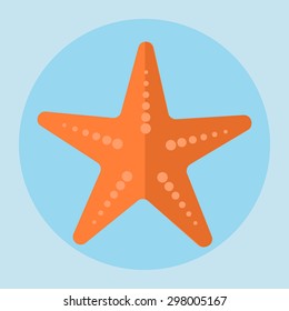 Sea star icon in flat style. Vector illustrations.