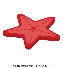 Icono de estrella de mar. Isométrico icono vectorial de estrella marina para diseño web aislado en fondo blanco