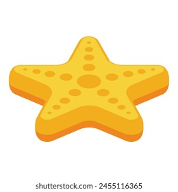 Sea star icon isometric vector. Golden colorful design. Underwater animal