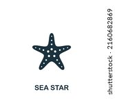 Sea Star icon. Monochrome simple Summer icon for templates, web design and infographics
