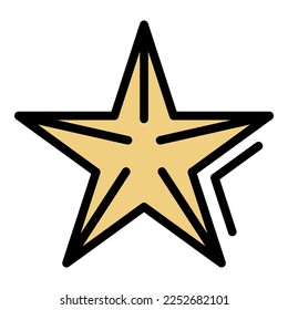 Sea star icon. Outline illustration of sea star vector icon color flat isolated on white